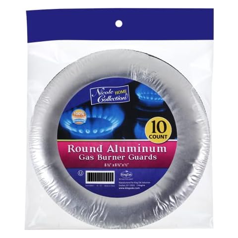 Nicole Home Collection Disposable Aluminum Foil Round Gas Burner Guard| Pack of 10 Cover