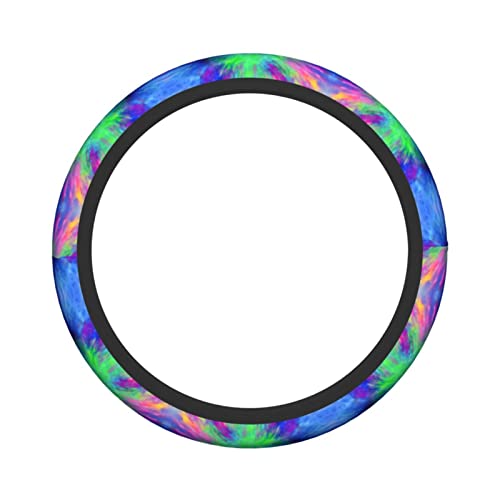 Tie Dye Colorful Steering Wheel Cover Protector Car Accessories For Women Men 15 Inch Auto Universal Non-Slip Interior Decor #TOP1