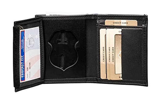 Perfect Fit Shield Wallets ATF Special Agent Badge Wallet Black Leather Hidden Badge and ID Holder (cutout dk 795)2