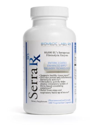 Serra-RX 80,000 SU Serrapeptase - Limited TIME Offer - Enteric Coated Proteolytic Systemic