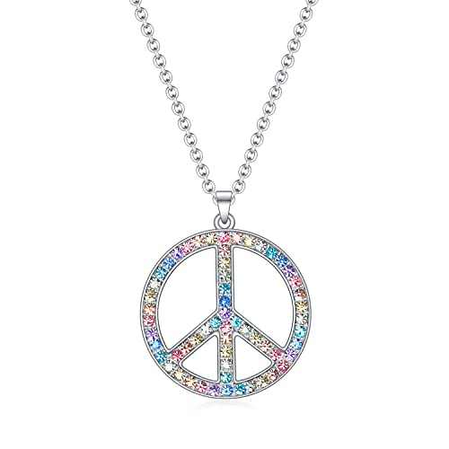 luomart Cross Necklace for Women Men,Peace Sign Angel Wing Necklaces Jewelry Gifts for Girls