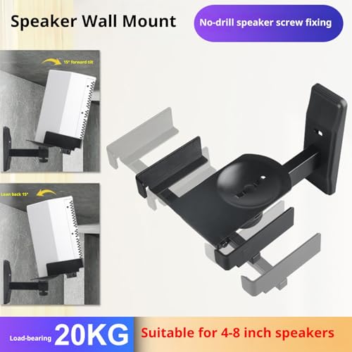Soporte de pared para altavoz de acero resistente de 15 libras y brazo ajustable 4