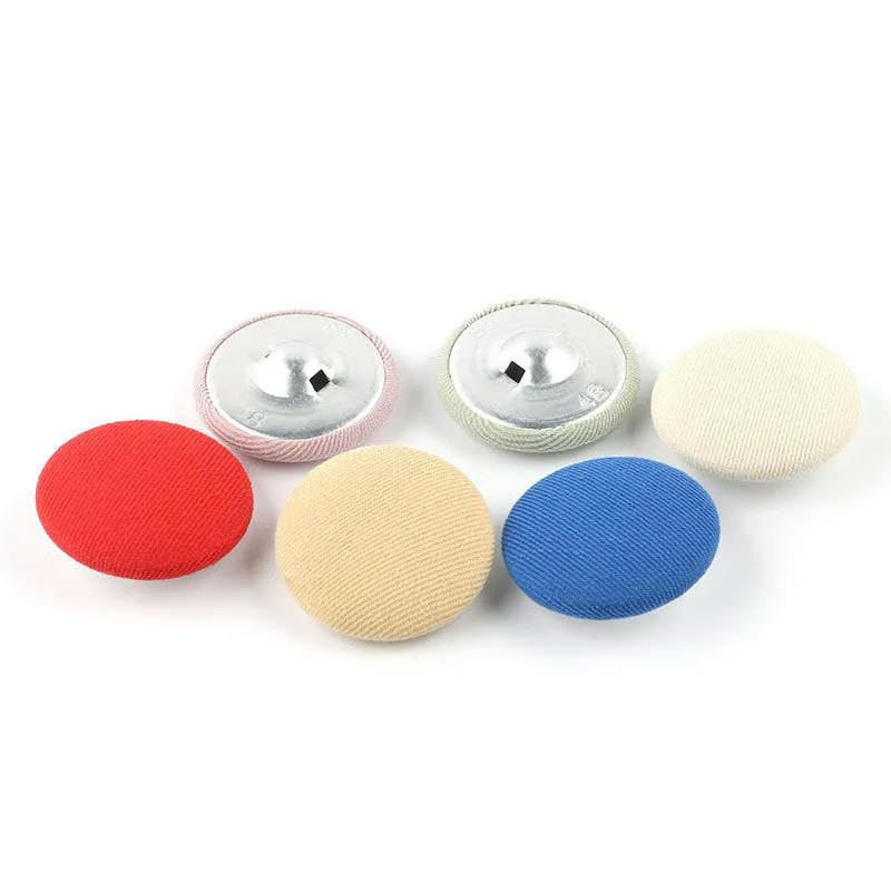 Bottoni rivestiti in tessuto con gambo in metallo, 18 mm, set da 10, ideali per cucito, progetti artigianali e fai da te, chiusura durevole ed elegante per abbigliamento e accessori