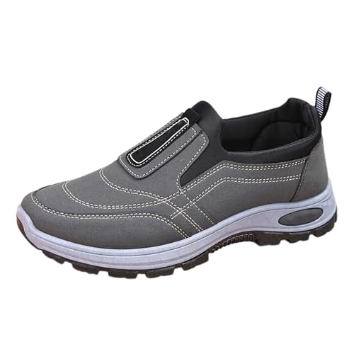 Zapatillas de senderismo para hombre, resistentes al agua, ligeras, antideslizantes, antideslizantes, para caminar, para caminar, zapatillas de deporte, gris, 43 EU