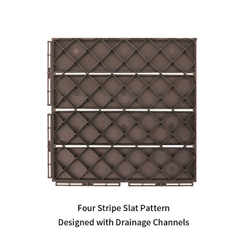 image for domi outdoor living Patio Deck Tiles, 12 x 12 inches Composite Interlo