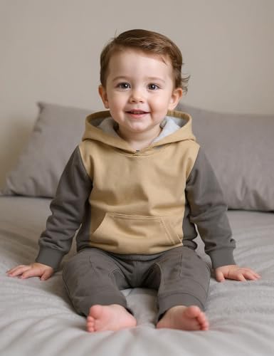 Baby Boy Clothes Color Block Hoodie Sweatshirt and Pants Toddler Boys Fall Winter Outfits Set 12 Months-4 Years3