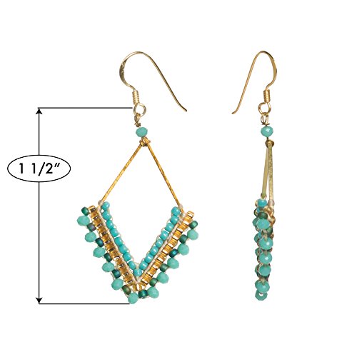 Joob Joob Boho Earrings for Women - Silver Dangly Earrings - Womens Handmade Beaded Jewelry2