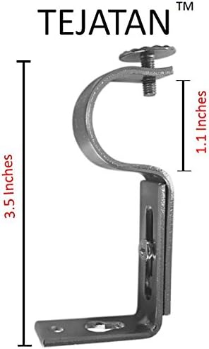 Curtain Rod Brackets - Silver (Set of 4 Brackets)(Also known as - Curtain rod Holder / Bracket for Drapery rod / Window Drapery rod bracket set for Draperies / adjustable curtain rod brackets)