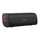 Jam Thrill Wireless Stereo Speaker, Built-In Speakerphone, Splash-Proof, Perfect for Pool Parties, Voice Prompts, Size of Water Bottle, Deep Bass, Crisp Tones, Mega Volume, Red