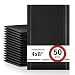 Fu Global #000 4x8 Inch Black Poly Bubble Mailer Self Seal Padded Envelopes Pack of 50