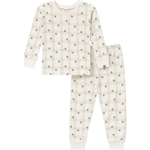 Modern Moments™ Gerber Toddler Unisex Tight Fitting Pajamas Set – Ivory Shamrock, 2T
