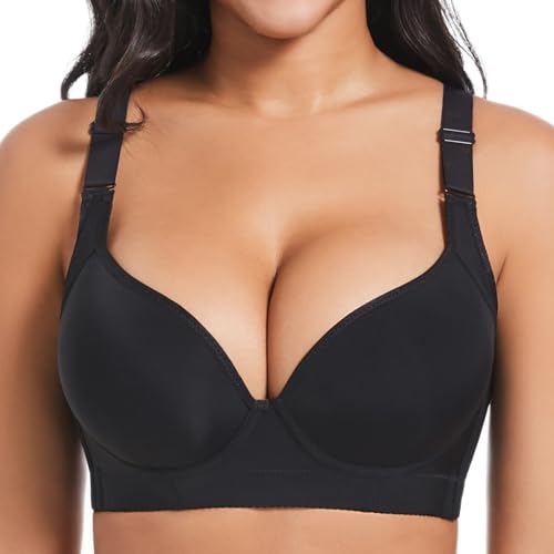 Plus Size Push Up Bras for Women Hide Back Fat Smoothing Bra Underwire Support Bras 34B to 46DD2