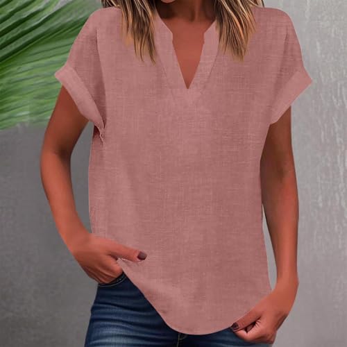 Débardeur plissé rose en V coupe fluide soignée - 3