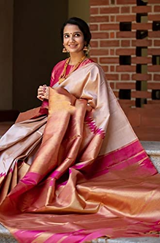 Image of Flosive Traditional Banarasi Saree with Fine Zari Work, Elegant Pallu Design and Timeless Cultural Charm