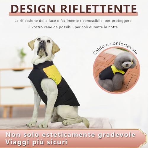 Voarge Winter Warm Pet Hund Kleidung, wasserdichte Hundemanteljacke, Haustier Kleidung Winterjacke Hunde Mantel für Kleine Mittlere Große Hunde (Gelb, S)