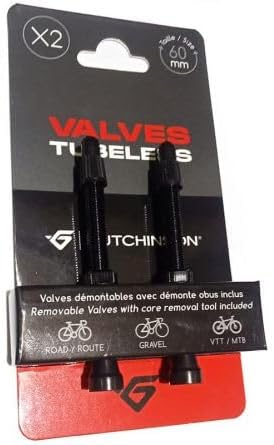 HUTCHINSON - Tubeless Valves x2 - Universal - Waterproof and Durable - Bicycle Accessory - Easy Operation - 60mm
