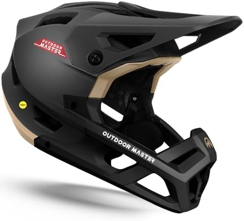 OutdoorMaster MIPS Full Face Mountain Bike Helmet for Men & Women - Two Removable Chin Pad, Ventilation Lightweight - Racing Downhill DH BMX MTB Helmet