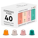 BrewBlack Variety Pack - 40 Aluminium Coffee Pods Compatible with Nespresso Original line - Medium & Dark Roast Coffee Capsules Made in Italy