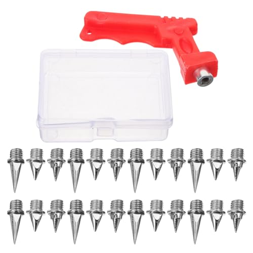 Hemoton 1Set Track Spikes Durable Running Spikes for Athletics Golf Baseball Shoes Includes Short Long Spikes with Spike Wrench for Easy Installation