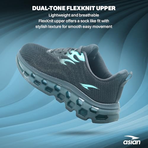 Image of ASIAN Powerplay-29 Men's Running Shoes | Fire-Pattern Design with HexaFlow TPU Sole | Fish-Scale Yarn Upper Shoe | Premium Athletic Sporty Sneakers