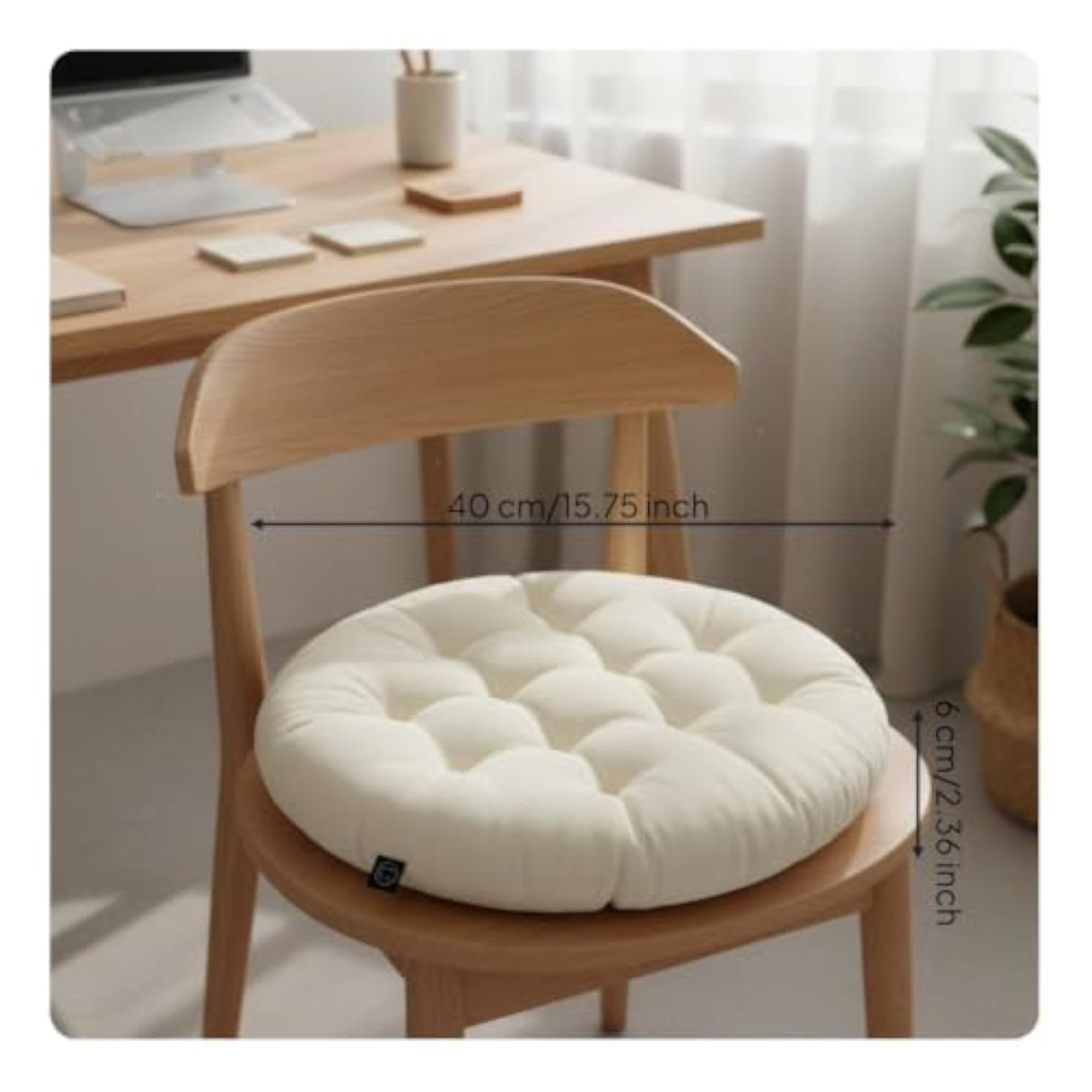 Solid Color Tufted Chair Cushion for Comfort