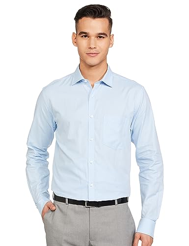 Image of Park Avenue Men's Pure Cotton Dobby Pattern Slim Fit Semi Cutaway Collar Full Sleeve Formal Shirt