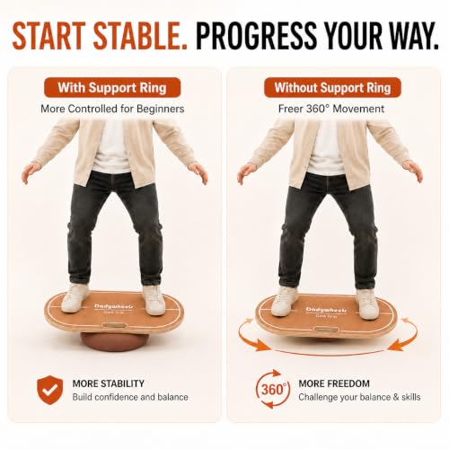 Standing Desk Balance Board - Lightweight & Portable 28"x13" Wobble Board for Active Standing, Improving Balance & Core Strength at Office or Home - Image 3