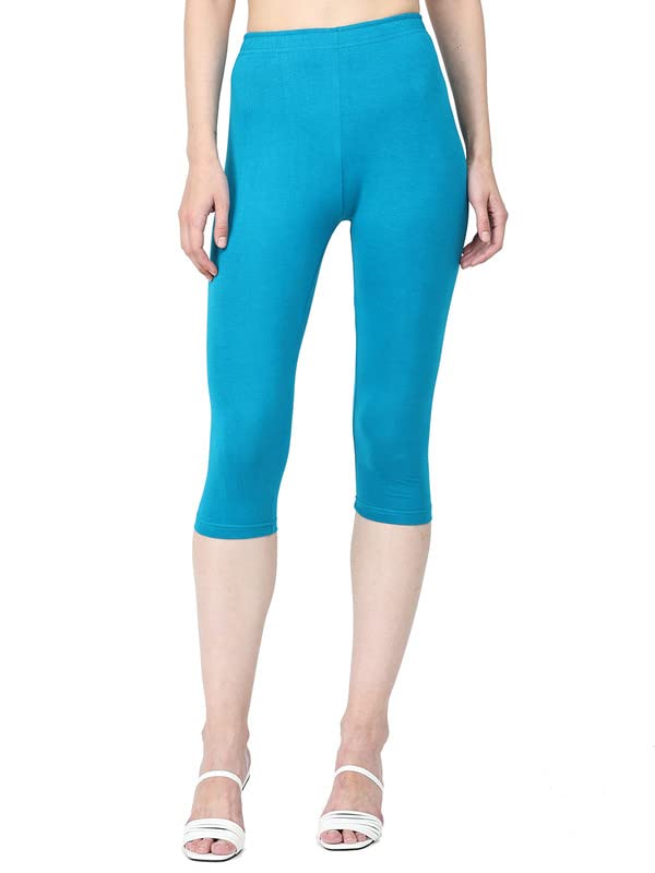 Image of Robinbosky Premium Stretchable Cotton Capri Legging for Women | Suitable for Formal wear & Casual wear | High-End Elastic Makes. The Leggings Squat Proof and Durable for Travel, Yoga, & Workout.