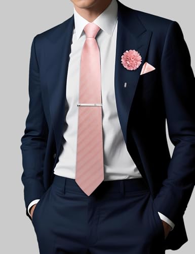 Image of DiBanGu Silk Pre-tied Ties for Men Formal Adjustable Necktie Set
