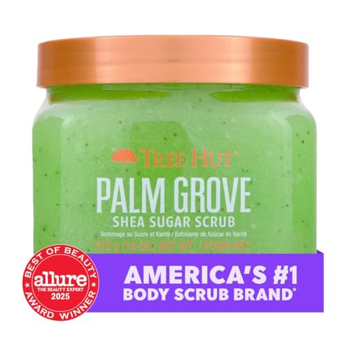 Image of Tree Hut Palm Grove Shea Sugar Scrub, Exfoliating, Hydrating & Moisturizing Body Scrub with Shea Butter & Nourishing Essential Oils, Smooth & Soften Skin, 18 oz