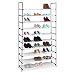 Relaxdays Regał na buty XXL, system wtykowy, 10 poziomów, na 50 par butów, materiałowy stojak na buty, wys. x szer. x gł. x wys. x gł. 176,5 x 99 x 29,5 cm, biały