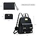 KKXIU Girls 3pcs Fashion Small Synthetic Leather Backpack Purse Cute Mini Bookbag for Women and Teens (Black)