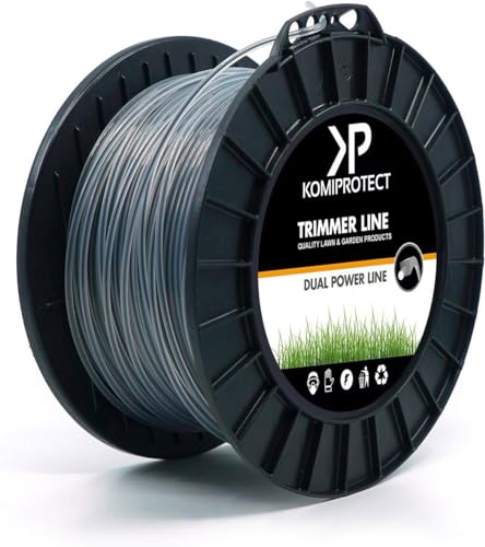 komiprotect® Filo per Decespugliatore Quadrato - Filo per Decespugliatore Power Line Robusto e Durevole (2.65 mm x 62 mt)