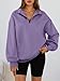 Trendy Queen Womens Oversized Sweatshirts Fall Sweaters Fashion Hoodies Half Zip Pullover Long Sleeve Shirts Clothes 2025 Purple L