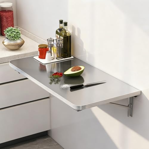 Escritorio plegable montado en la pared – Mesa de cocina con hojas caídas que ahorra espacio, mesa de trabajo flotante para lavandería, mesa de comedor compacta, mesa de servicio plegable portátil (39