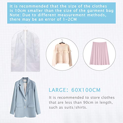 PetsHome Garment Bags, Garment Clothes Covers, 24'' x 40''(Pack of 5) Breathable Clear Garment Full Zipper Bags for… - Image 6