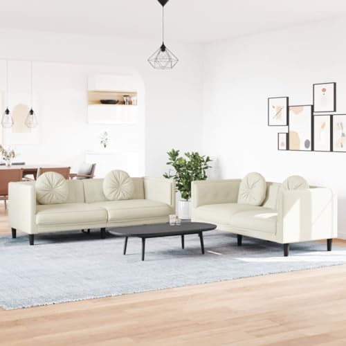qohoio 2-TLG. Sofagarnitur mit Kissen Sofa Wohnzimmer Sitzgruppe Wohnzimmer Sofa Set Sofas FüR Wohnzimmer Creme Samt - 3209264 qohoio 2-TLG. Sofagarnitur mit Kissen Sofa Wohnzimmer Sitzgruppe Wohnzimmer Sofa Set Sofas FüR Wohnzimmer Creme Samt - 3209264