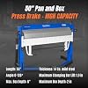 Mechmaxx 50-Inch Foot Clamp Pan and Box Brake, Industrial Heavy Duty Sheet Metal Folding Machine, 0135 Bending Angle, 1.9 Clamping Lift, 2 Box Depth, Model PB2A5014