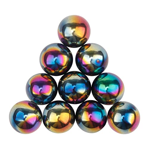 Large Magnets 10 PCS Hematite Magnetic Stones, Neat Polished Magnets Science Educational Kit for Kids Adults , Refrigerator Magnets for Home Office Neat Party Favors Supplies Gift, Rainbow