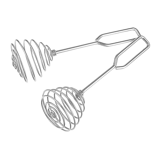 HOLIDYOYO 2 Piezas mezclador caldera de cocina cable batidora de mano inalámbrica montadora de nata batidoras de mano espumador de crema agitadores domésticos Acero inoxidable Silver