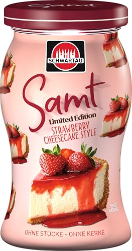 Schwartau Samt Limited Edition Strawberry Cheesecake Style | Passiert | Fruchtaufstrich ohne Stücke und ohne Kerne, 270g