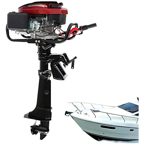 Outboard Motor Petrol Outboard Engine 4-stroke 7 HP Outboard Engine Boat Engine Outboard Engine 196 CC Air-cooled TCI Hand Start Dinghy Motor Boat Small Yacht Engine(15KM/H 4500-5500rpm) Cover