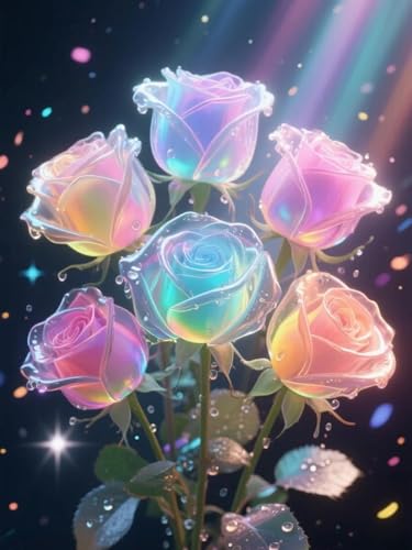Kit broderie point de croix pré-imprimé roses 14CT 50x70cm pour débutant