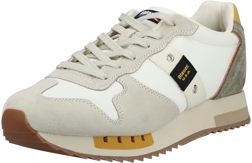 Blauer Queens S6QUEENS01/NUB - Zapatillas deportivas para hombre, Blanco Blanco Beige, 42 EU