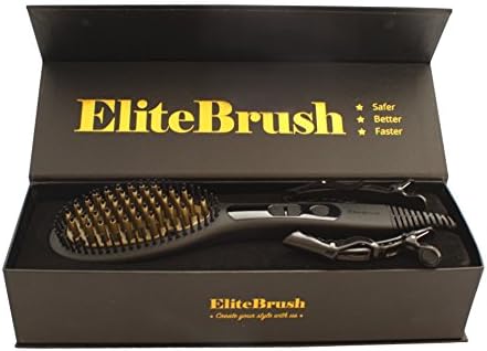 EliteBrush ® Elite Brush Hair Straightener Ceramic Anti Static Styling Brush