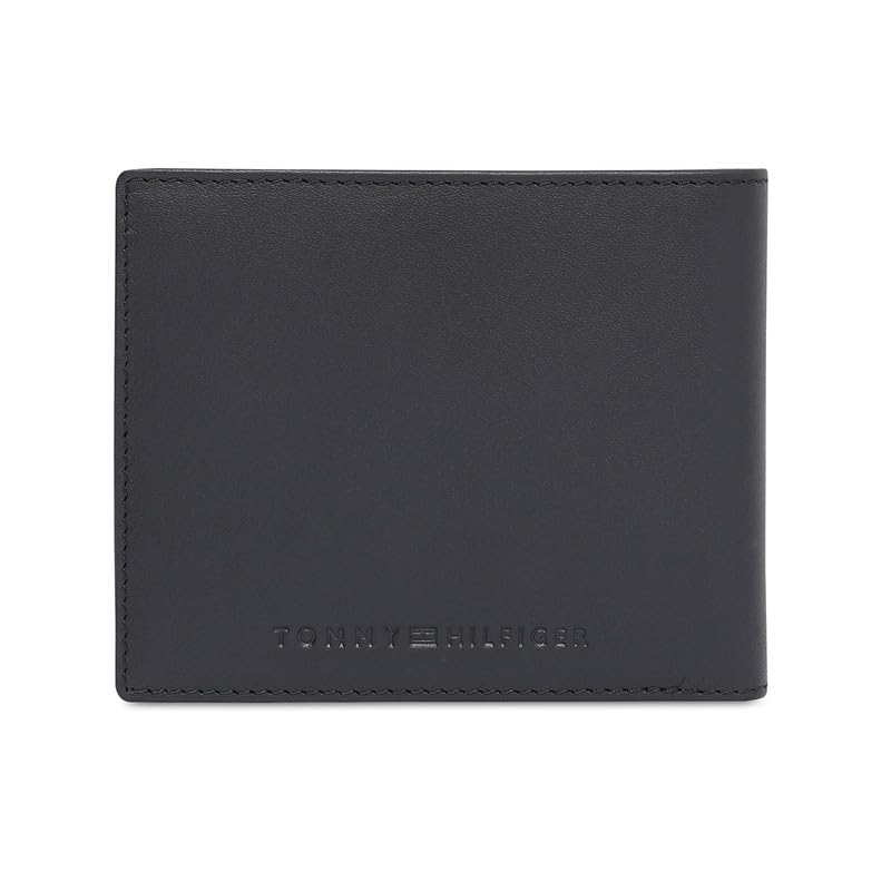 Image of Tommy Hilfiger Men's Leather Wallet Zadar | 8 Card Slots | Slimfold | Black