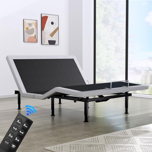 Yiree Heavy Duty King Adjustable Bed Frame, Wireless Remote, Dual USB Ports,Ergonomic Upholstered...