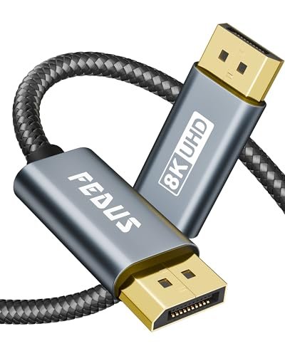 Image of FEDUS 8K 1.4DisplayPort Cable 8K@60Hz, 4K@144Hz, 1.5 Meter 2K@240Hz, HDR, G-Sync /FreeSync 2.4Gbps DP 1.4 Male to DP Male Braided Display Port Cord adapter for PC, Laptop, Gaming Monitor,Graphics Card