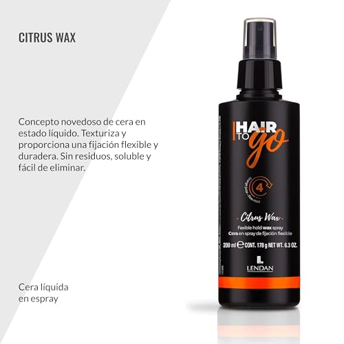 LENDAN - Cera para el Pelo en Spray - Citrus Wax - 200 ml - Texturizador de Cabello - Fijación Flexible y Duradera - con Concentrado de Naranja y Cítricos - No Deja Residuos - imagen 2