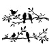 ESTART 2 Pcs Metal Birds Wall Art, Metal Vivid Birds on Branch Silhouette Wall Decor Black Leaves with Bird Outdoor Hanging Wall Sculpture for Home Balcony Garden Indoor Outdoor (Black)